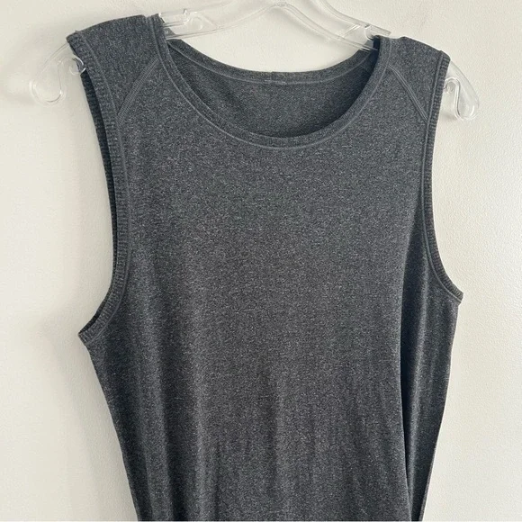 (SOLD) LULULEMON In The Flow Sleeveless Ruched Dress Grey Size 6 - Picture 7 of 11